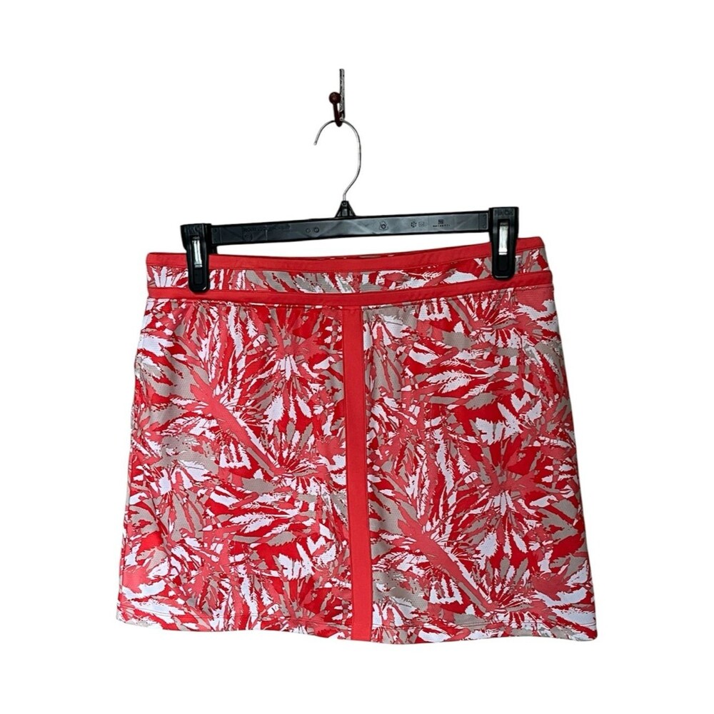 Izod Golf Coral and White Palm Print Golf Pickleball Tennis Skort Size Large